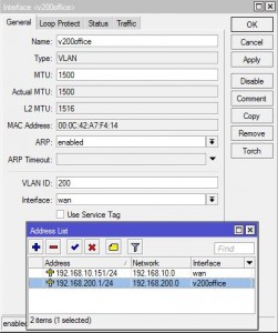 mikrotik ipsec и eoip - VLAN и IP адреса в центральном офисе
